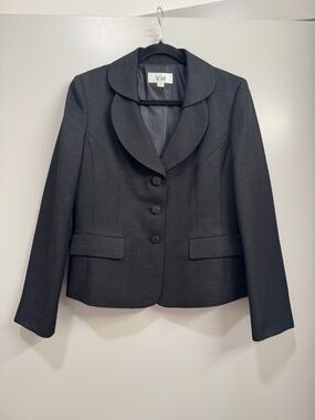 Le Suit Black Cropped Blazer Jacket Minimalist Business Casual